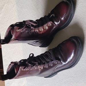 Burgundy combat boots size 7.5